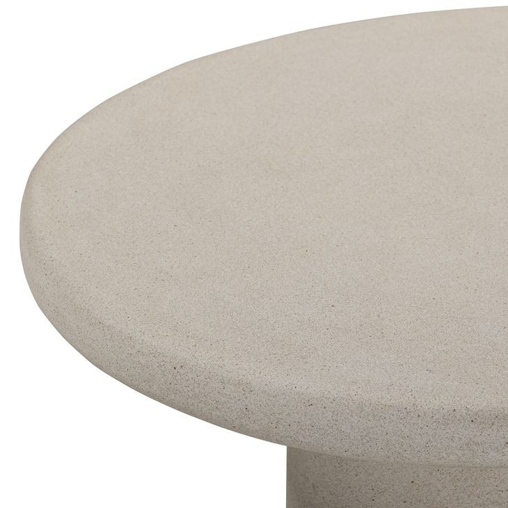 Jade Cream Round Outdoor Concrete Top Medium Coffee Table