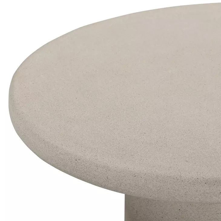 Jade Cream Round Outdoor Concrete Top Medium Coffee Table