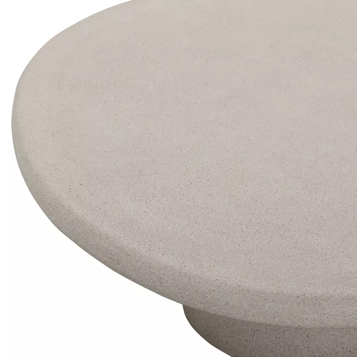 Jade Cream Round Outdoor Concrete Top Large Coffee Table