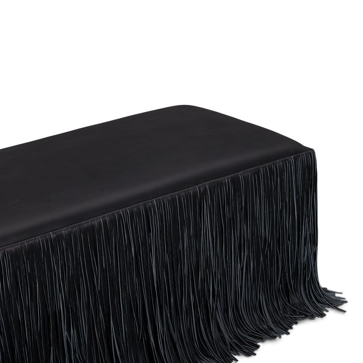 Shag Me Black Upholstered Accent Bench