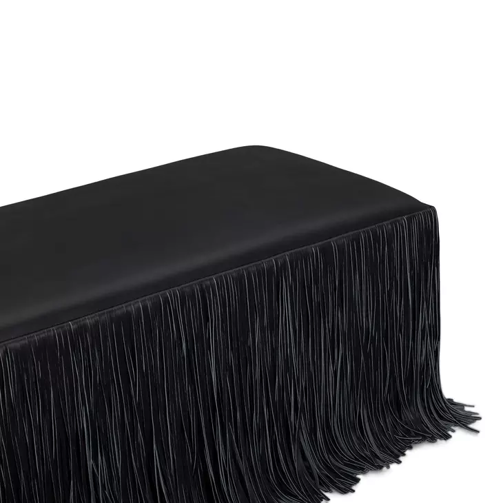 Shag Me Black Upholstered Accent Bench