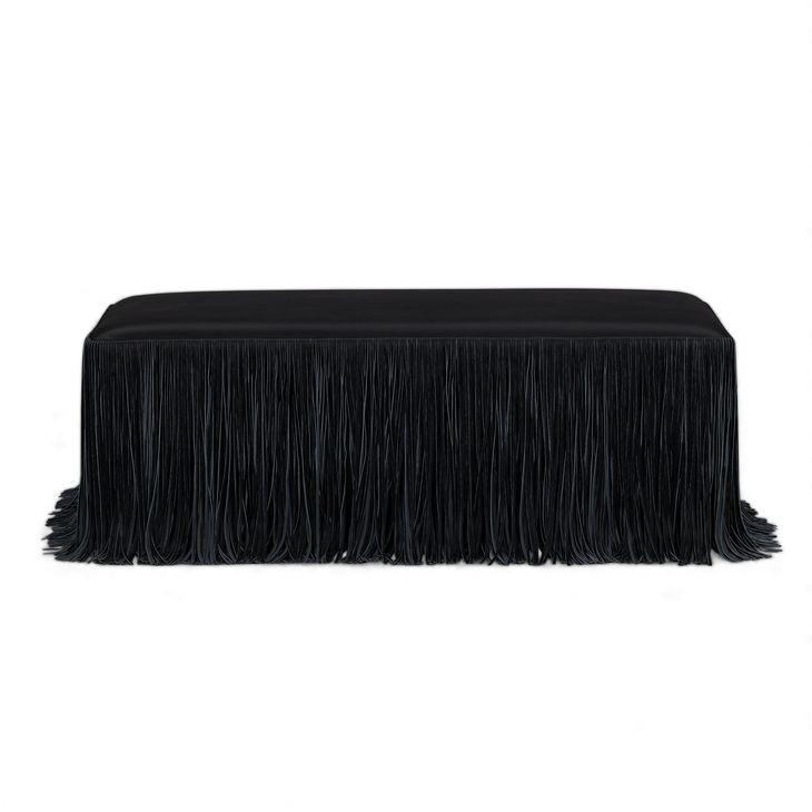 Shag Me Black Upholstered Accent Bench