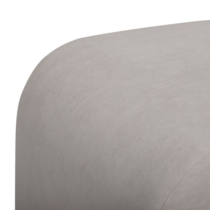 Desi Taupe Performance Fabric Upholstered Square Ottoman