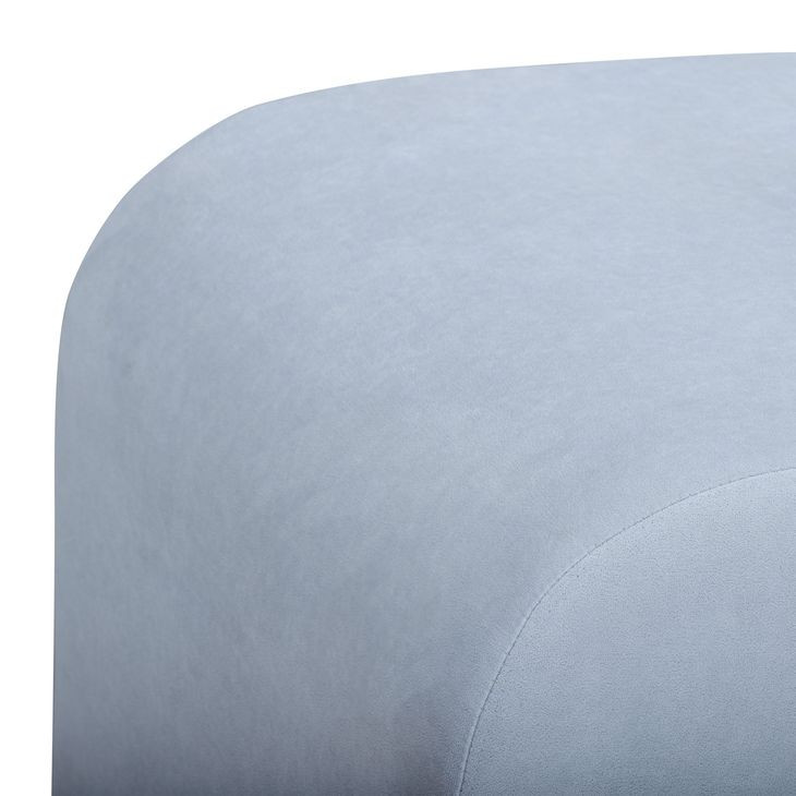 Desi Light Blue Performance Fabric Upholstered Square Ottoman