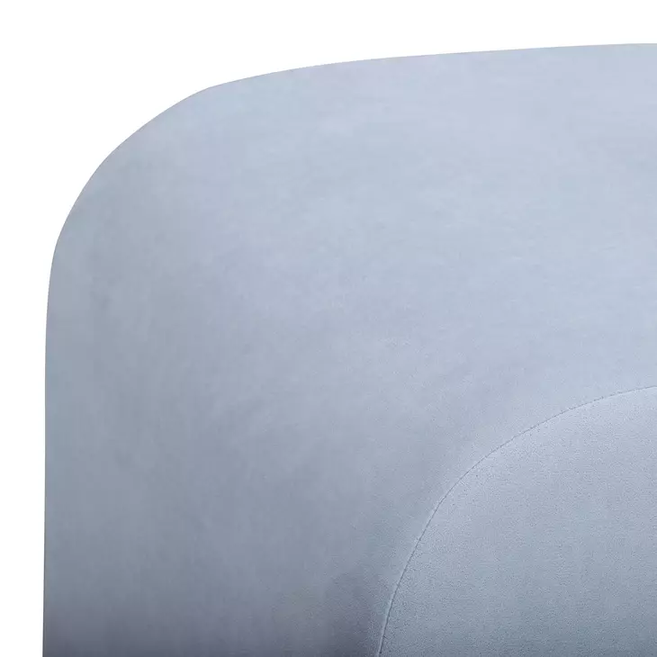 Desi Light Blue Performance Fabric Upholstered Square Ottoman