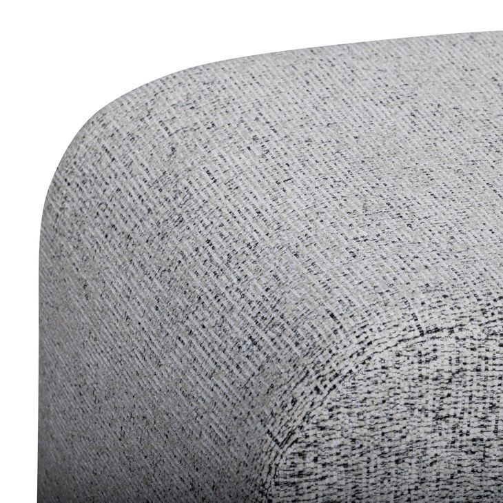 Desi Black and White Performance Fabric Upholstered Square Ottoman