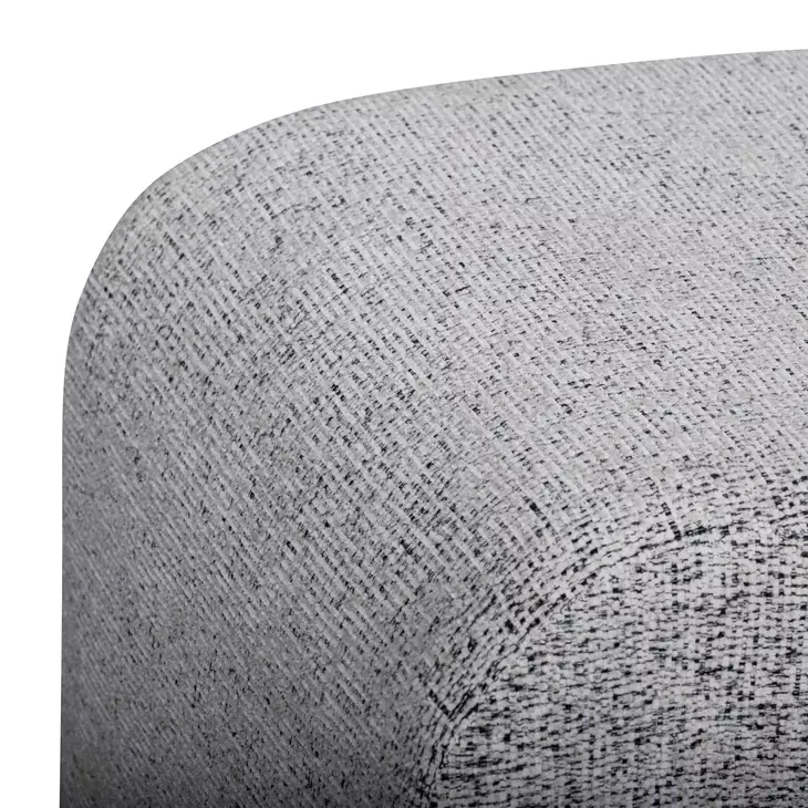 Desi Black and White Performance Fabric Upholstered Square Ottoman