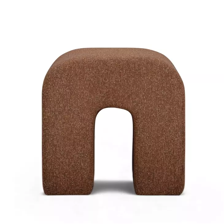 Desi Red Performance Fabric Upholstered Square Ottoman