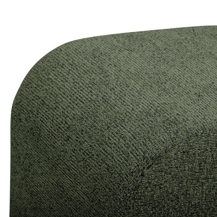 Desi Green Performance Fabric Upholstered Square Ottoman