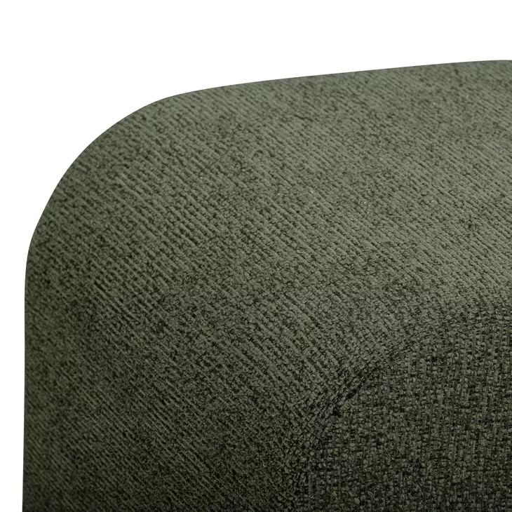 Desi Green Performance Fabric Upholstered Square Ottoman