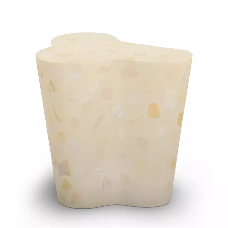 Slab Butternut Outdoor Freeform Terrazzo Side Table
