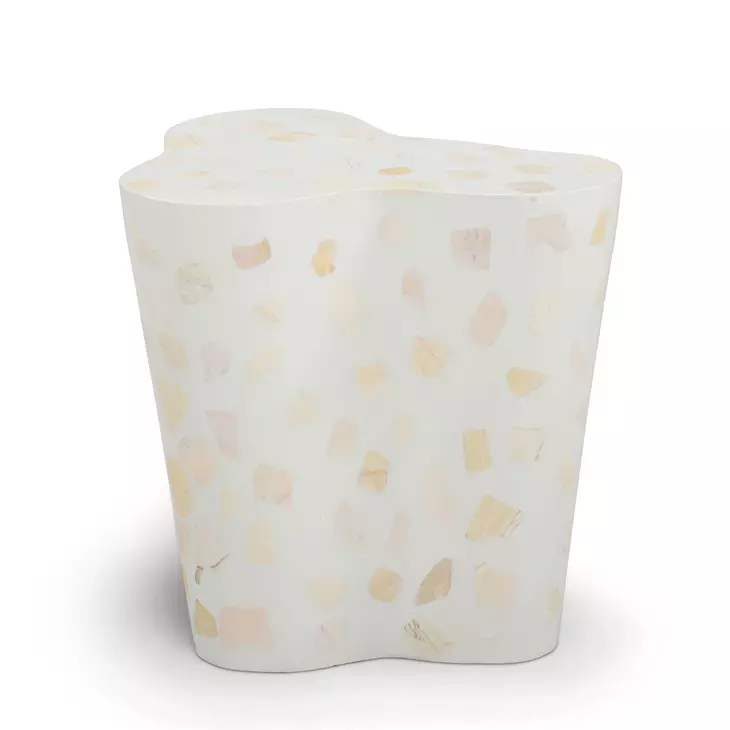 Slab Light Green Outdoor Freeform Terrazzo Side Table