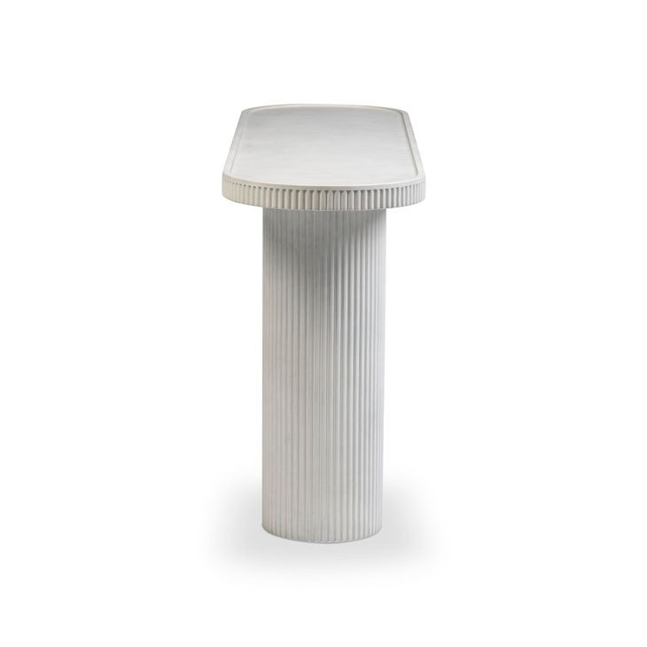 Darcy White Round Outdoor Concrete Top Occassional Table Set