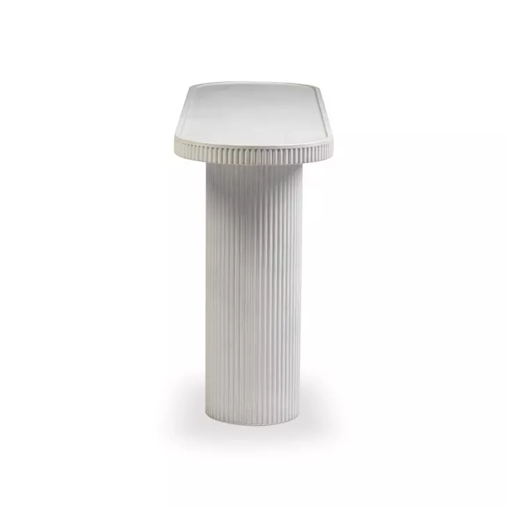 Darcy White Round Outdoor Concrete Top Occasional Table Set