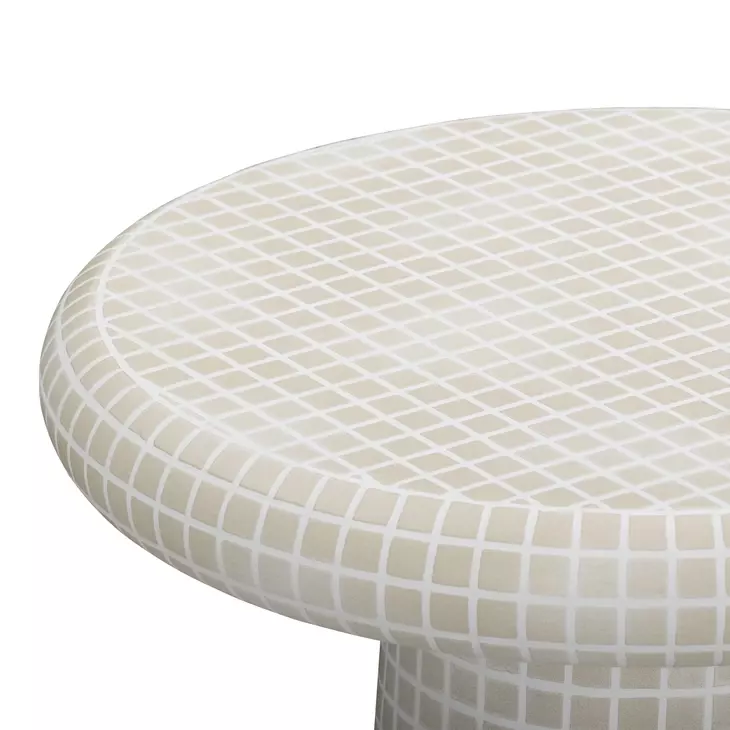 Monica Beige Outdoor Round Tall Side Table