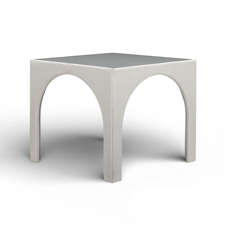 Tomlin Cream Performance Fabric 35" Square Game Table