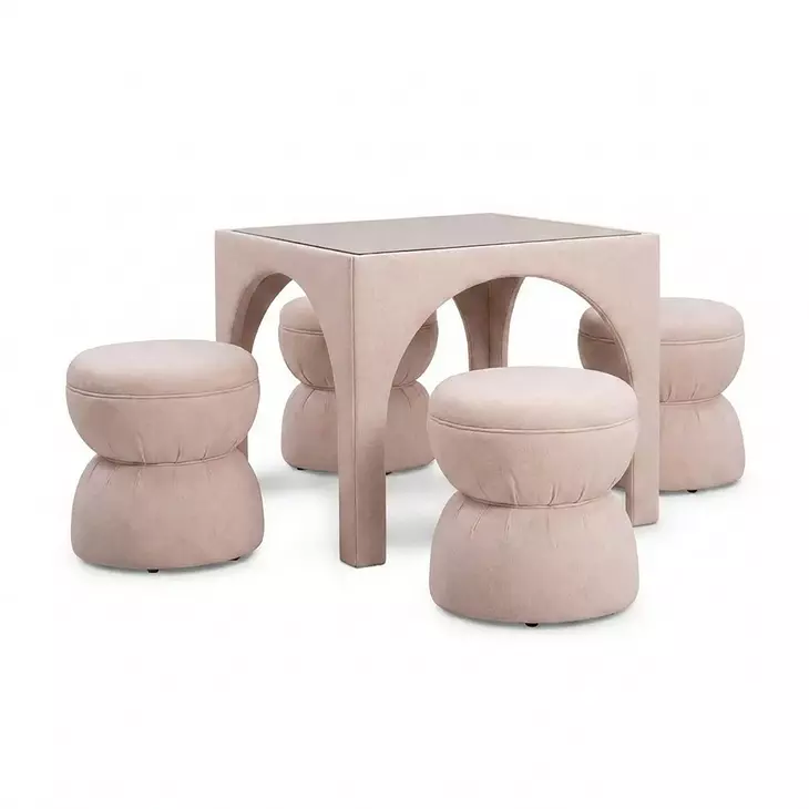 Tomlin Light Pink Performance Chenille Game Table
