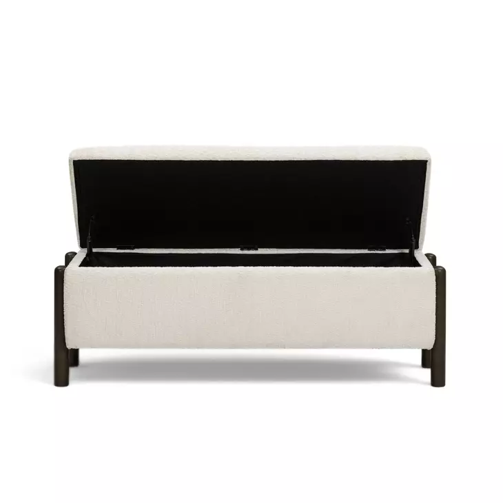 Abby Cream Upholstered Storage Accent Bench