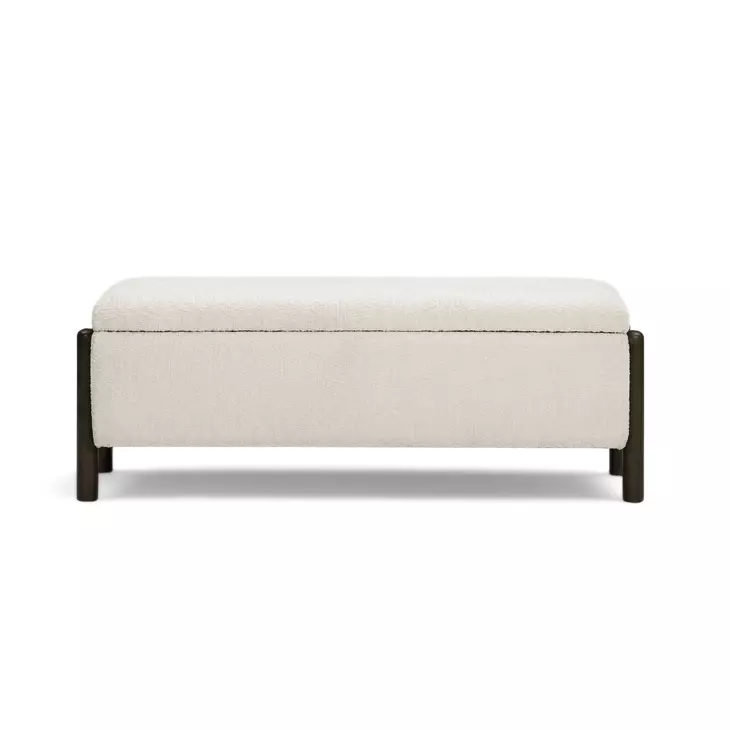 Abby Cream Upholstered Storage Accent Bench