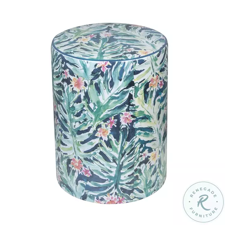 Taurus Ceramic And Garden Print Stool