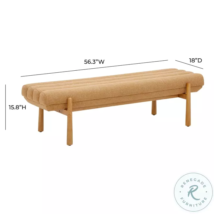 Julianna Sunflower Yellow Heavy Linen Performance Fabric Bench