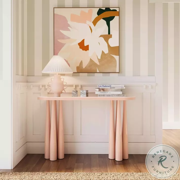 Titan Peach Rose Glossy Console Table