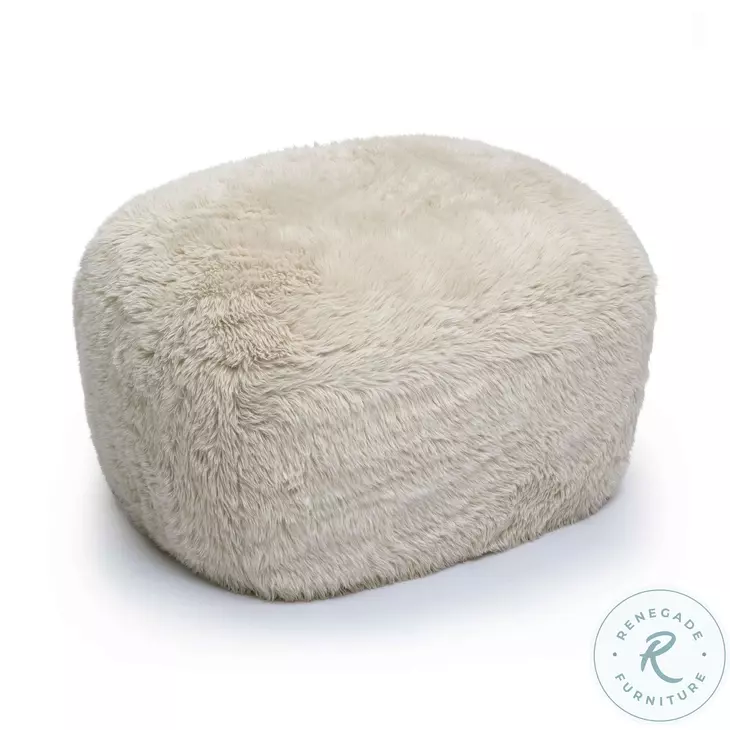 Britt Natural Vegan Shearling Ottoman