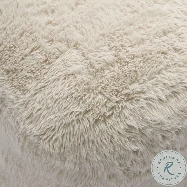 Britt Natural Vegan Shearling Ottoman
