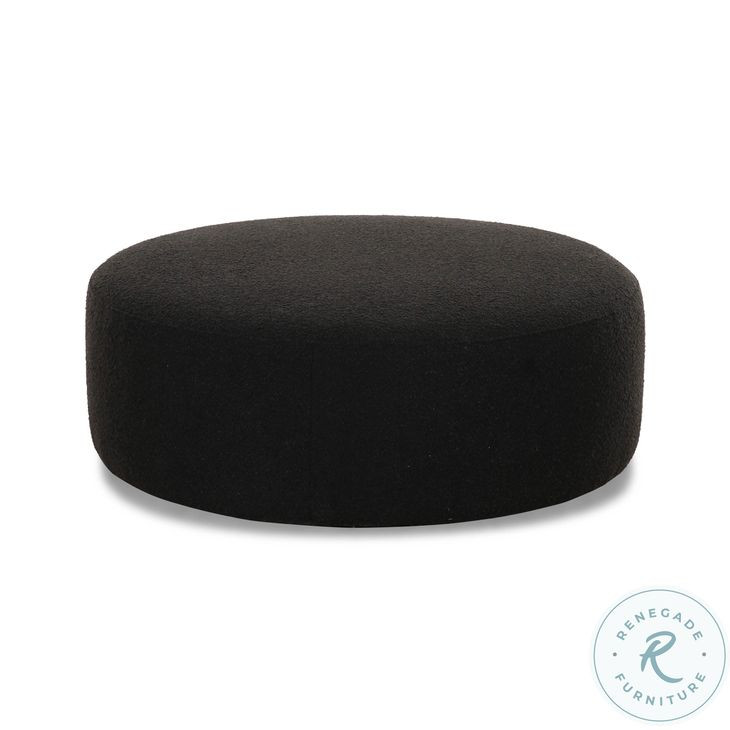 Broohah Black Boucle Square Ottoman