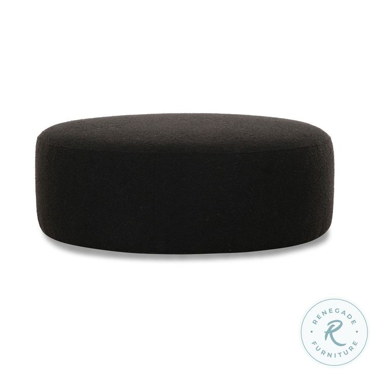 Broohah Black Boucle Square Ottoman