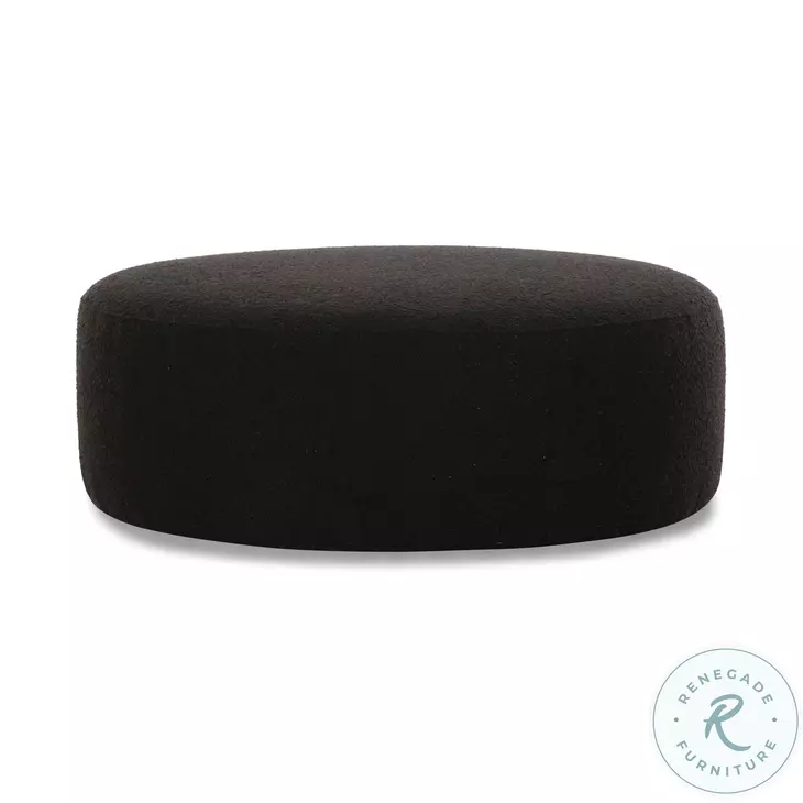 Broohah Black Boucle Square Ottoman