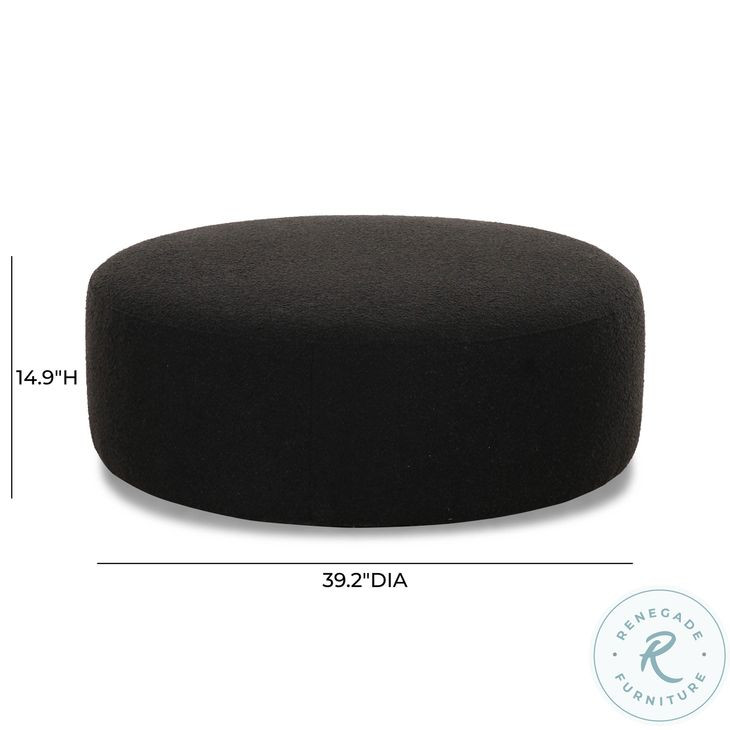 Broohah Black Boucle Square Ottoman