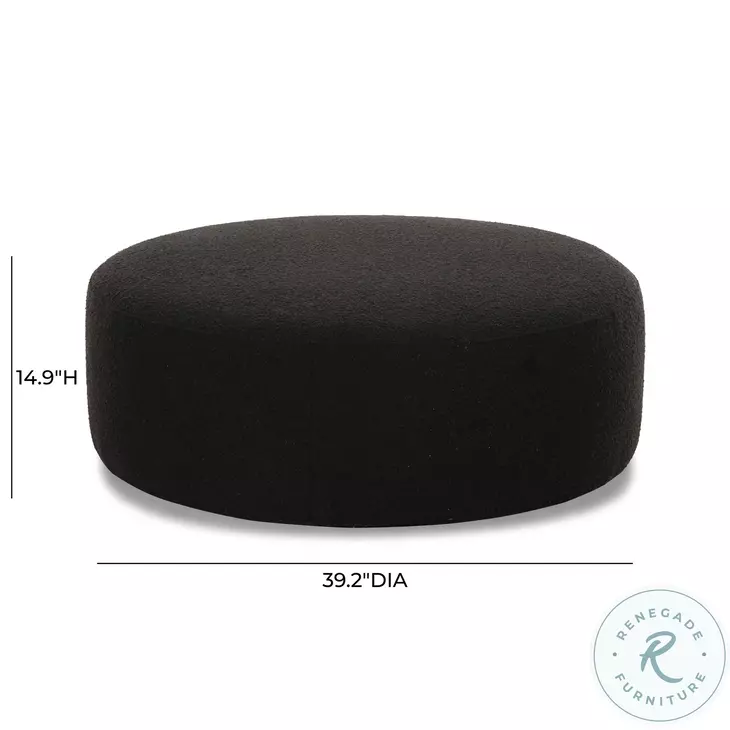 Broohah Black Boucle Square Ottoman