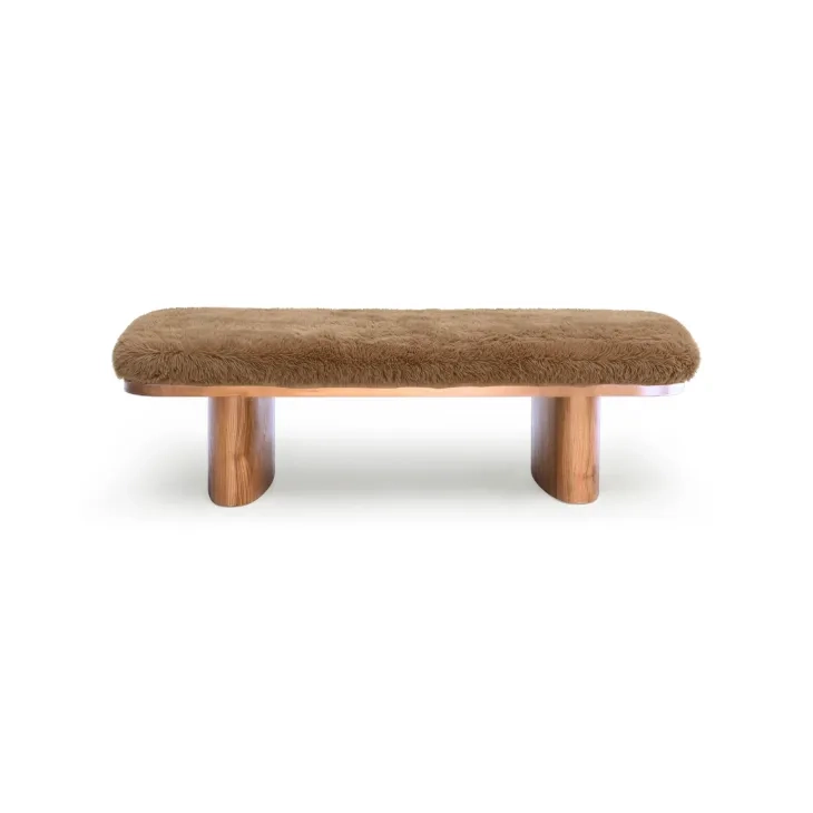 Ollie Taupe 57" Large Bench