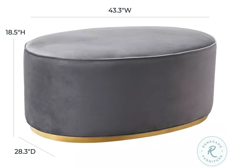 Scarlett Grey Ottoman from TOV | Coleman Furniture