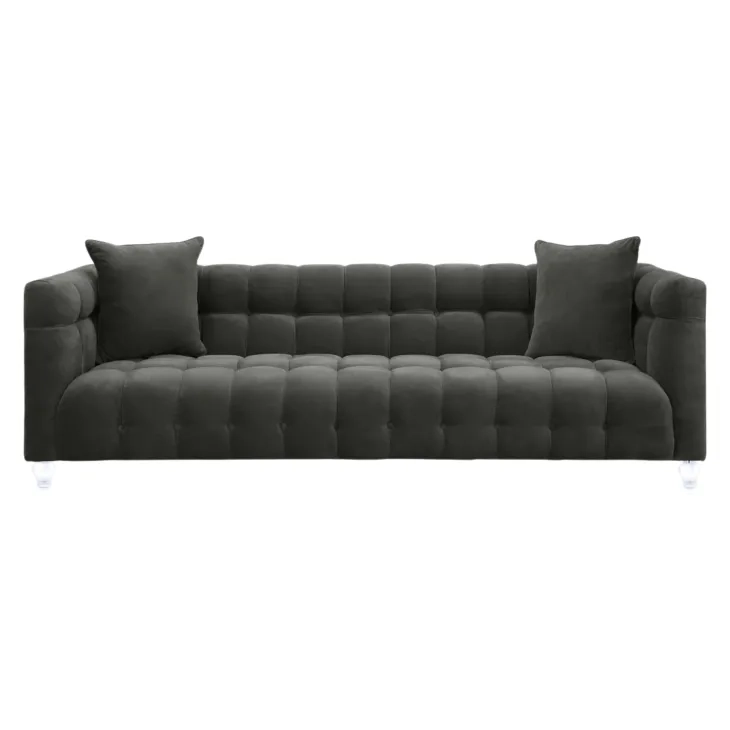 Bea Grey Velvet 91" Sofa