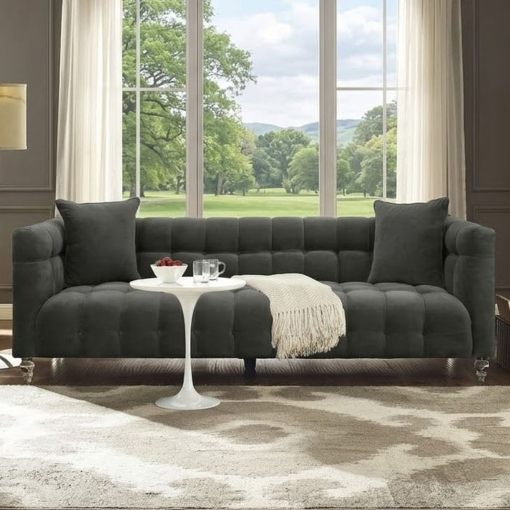 Bea Grey Velvet 91" Sofa