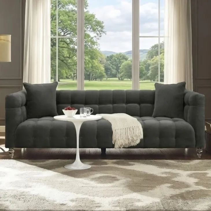 Bea Grey Velvet 91" Sofa