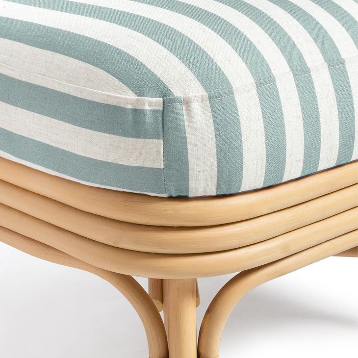 Dorine Mint Green and White Performance Fabric Upholstered Accent Chair