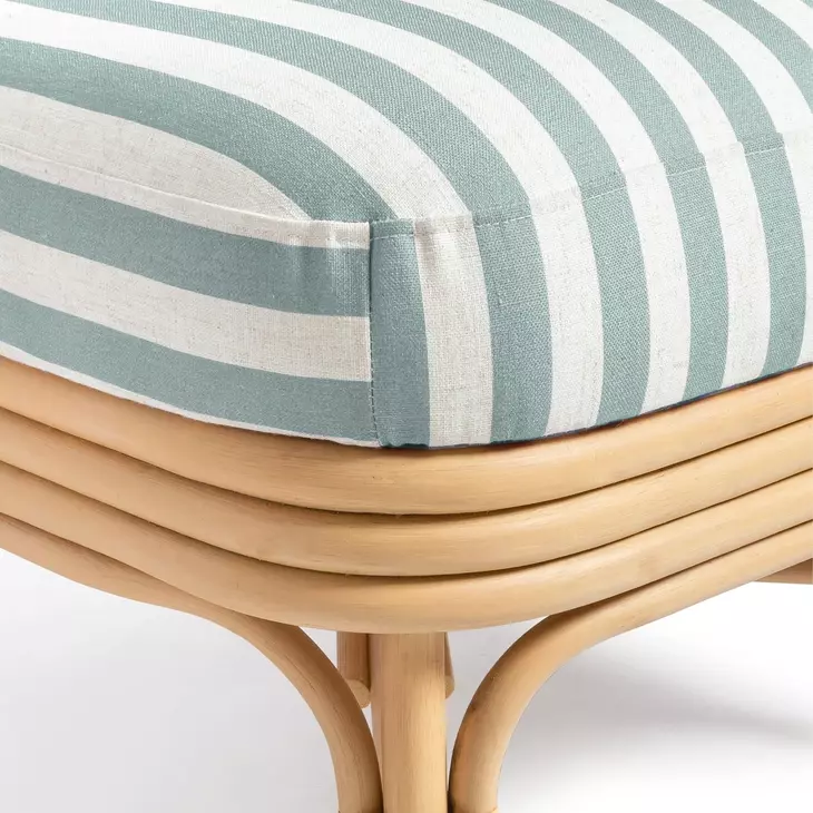 Dorine Mint Green and White Performance Fabric Upholstered Accent Chair