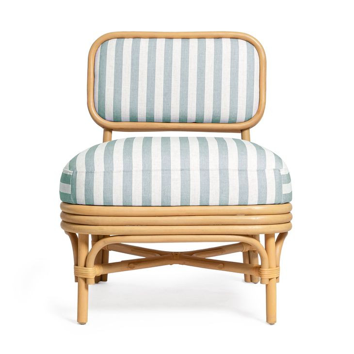 Dorine Mint Green and White Performance Fabric Upholstered Accent Chair