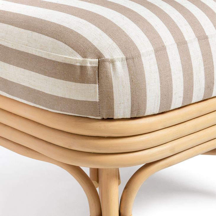Dorine Khaki and White Performance Fabric Upholstered Accent Chair