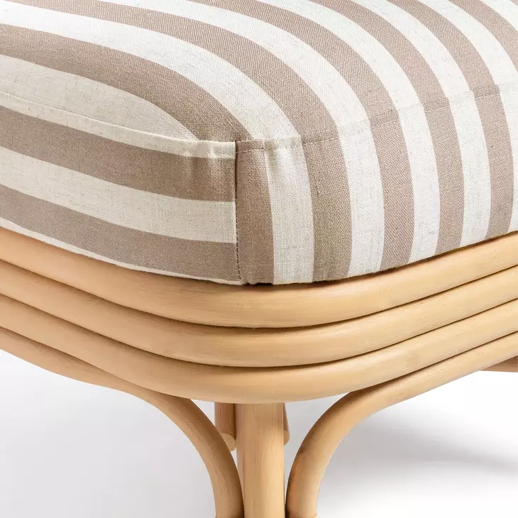 Dorine Khaki and White Performance Fabric Upholstered Accent Chair