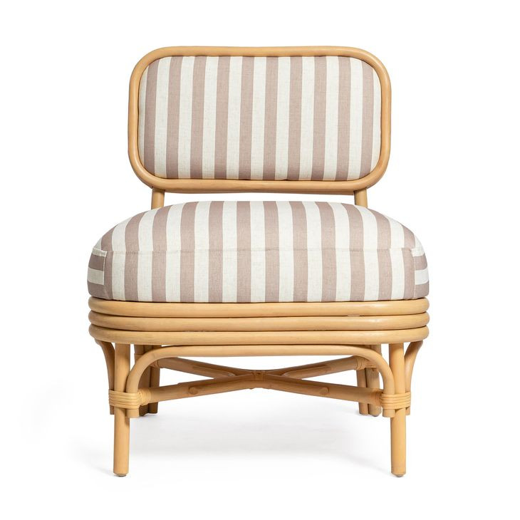 Dorine Khaki and White Performance Fabric Upholstered Accent Chair
