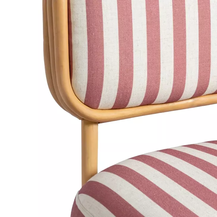 Dorine Cherry and White Performance Fabric Upholstered Accent Chair