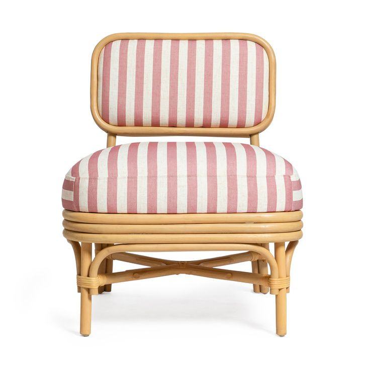 Dorine Cherry and White Performance Fabric Upholstered Accent Chair