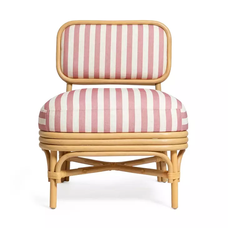 Dorine Cherry and White Performance Fabric Upholstered Accent Chair
