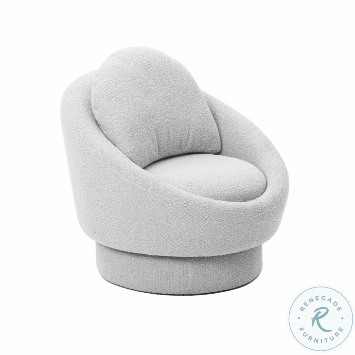 Sammy Light Grey Boucle Swivel Lounge Chair From TOV | Coleman Furniture