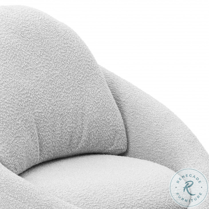 Sammy Light Grey Boucle Swivel Lounge Chair From TOV | Coleman Furniture