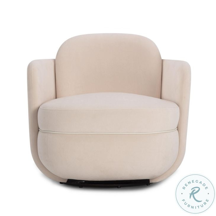 Wolfie Light Blush Velvet Swivel Chair